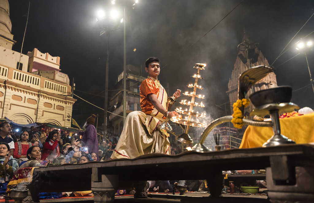 Varanasi ghats on the Ganges at dawn